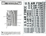 1/72 SCALE DECAL: MICROSCALE #72-188 ‘US AIR FORCE FUSELAGE